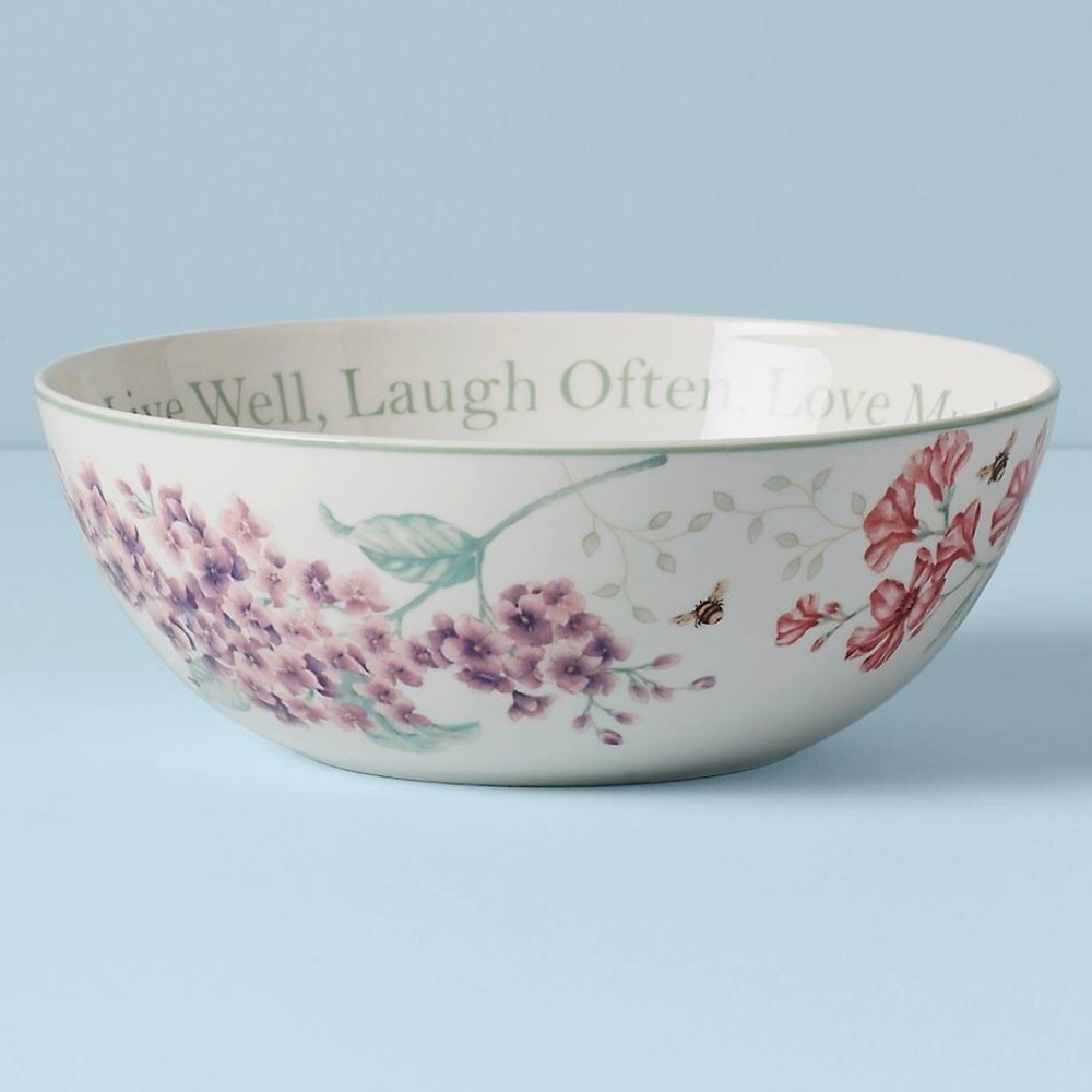 🦋 NIB Lenox Butterfly Meadow Sentiment Serving Bowl 🥣